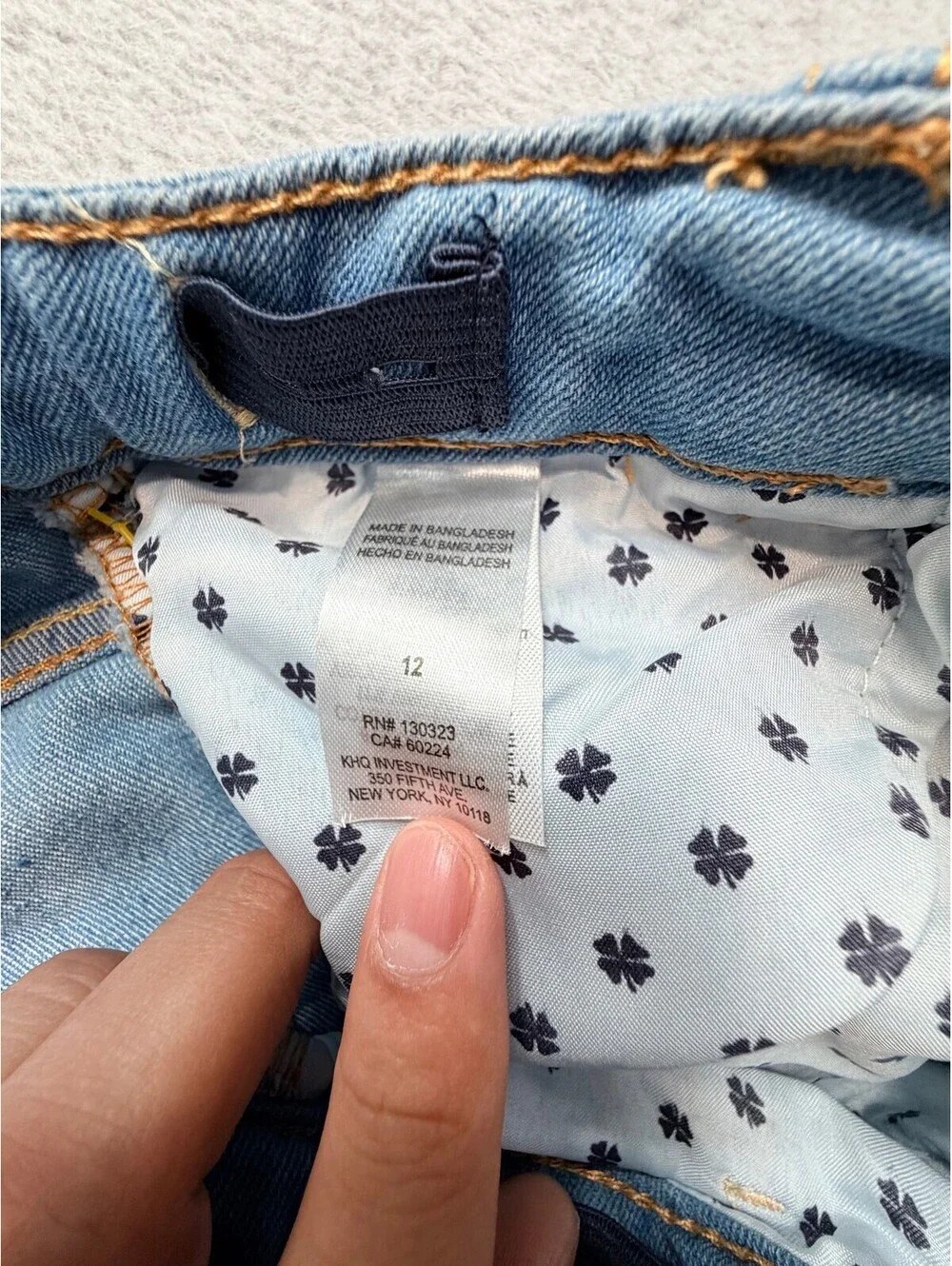 Lucky Brand Girls Denim Skirt 12 Light Wash Blue Frayed Hem Adjustable Waist